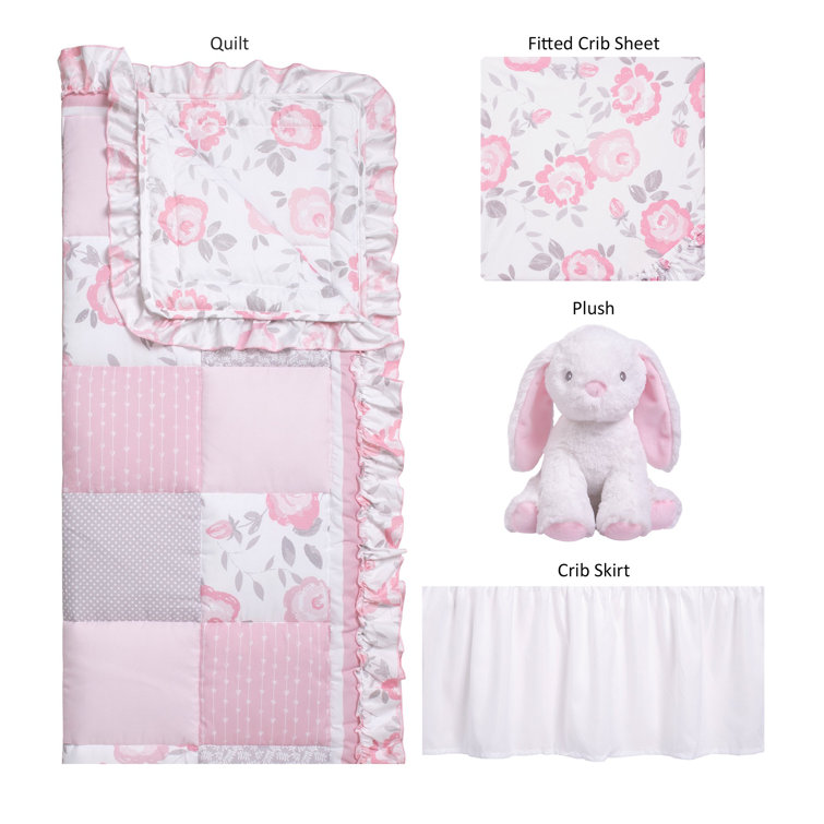 Nojo ballerina bows 4 piece crib bedding set cheap
